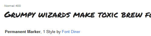 sample of header using Permanent Marker font