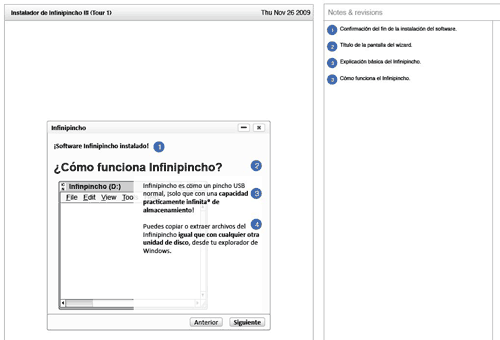 electronic wireframe created with Omnigraffle for one of the steps in the 3GBox install wizard