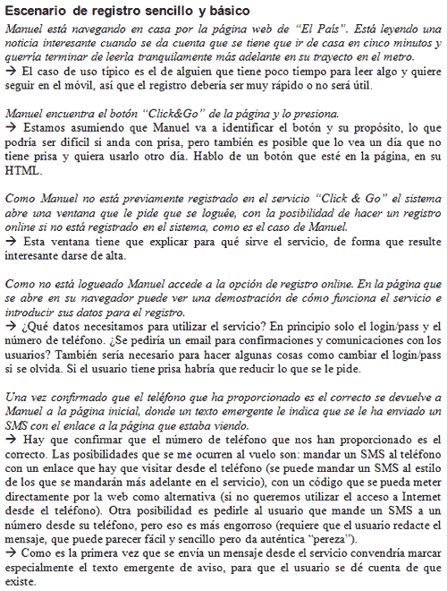Text describing interaction between a user called 'Manuel' and Amimovil service during signup