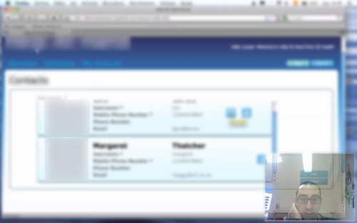 blurred screen capture of usability testing on O2 Health pilot project
