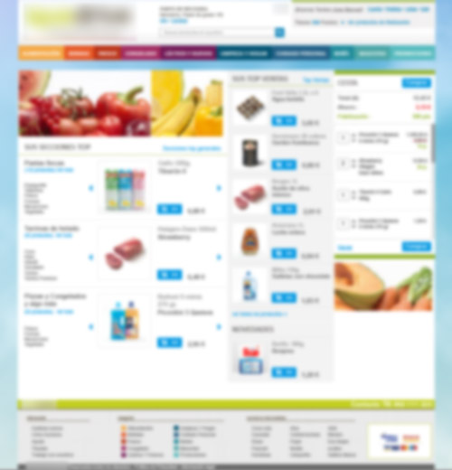 blurred image of development prototype for the online supermarket project