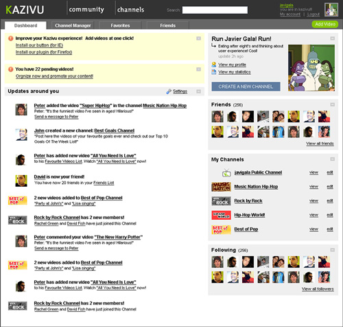 mock-up of Kazivu's user profile