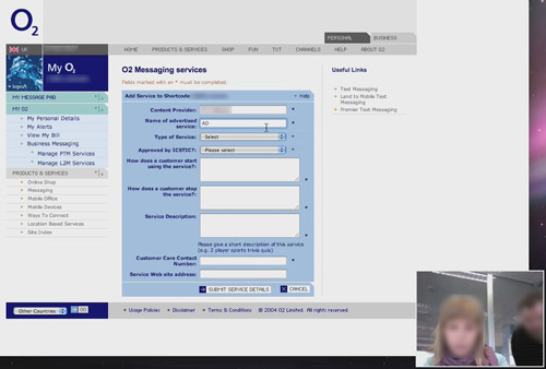 screen capture of a femaile customer using Partner Portal, captured with Silverback; another person can be seen behind the customer