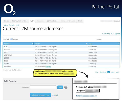 Screen capture of Partner Portal's prototype with several modules added with Balsamiq to create a quick wireframe