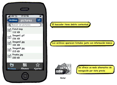 Balsamiq wireframe showing Terabox's mobile application in portrait view, showing item's details